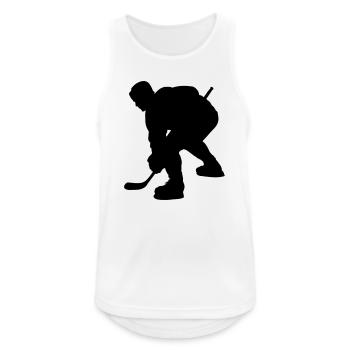 Logo de l’image de l’ombre de hockey sur glace pour le fan club - Débardeur respirant Homme - blanc - Devant - Nick (188cm)