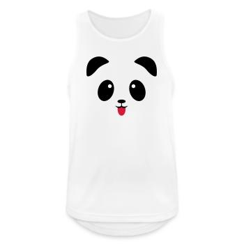 Langue de visage de panda - Débardeur respirant Homme - blanc - Devant - Nick (188cm)