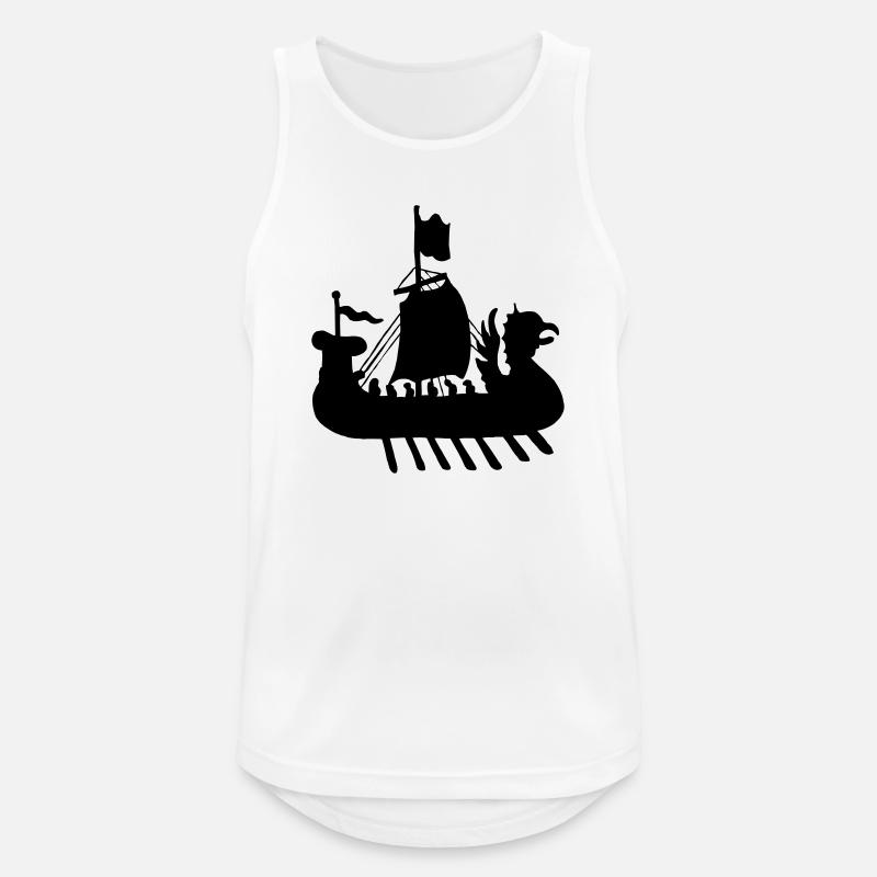 Wikingerboot Schiff Schattenbild - Männer Tank Top atmungsaktiv - Weiß