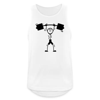 Weight training weightlifter logo, emblem - Men's Breathable Tank Top - white - Front - Nick (188cm)