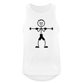 Krafttraining mit viel Gewicht - Männer Tank Top atmungsaktiv - Weiß - Vorne - Nick (188cm)