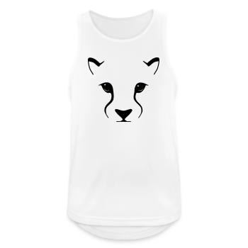 Raubkatzenblick – Eleganz mit Biss - Männer Tank Top atmungsaktiv - Weiß - Vorne - Nick (188cm)