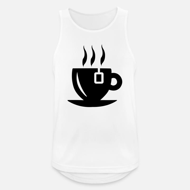 Teetasse mit Teebeutel - Männer Tank Top atmungsaktiv - Weiß