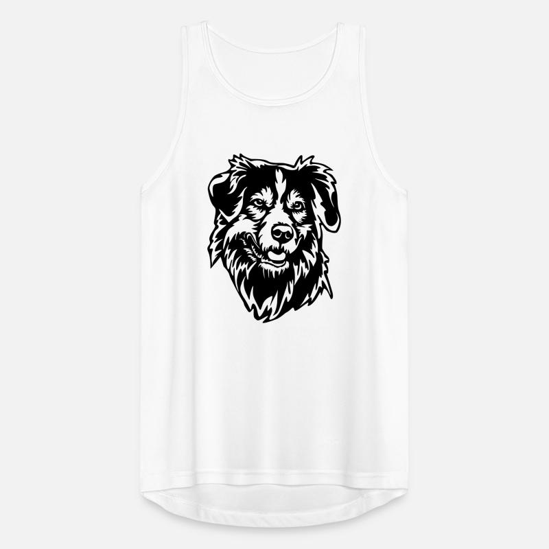 Australian Shepherd Kopf Männer Tank Top atmungsaktiv