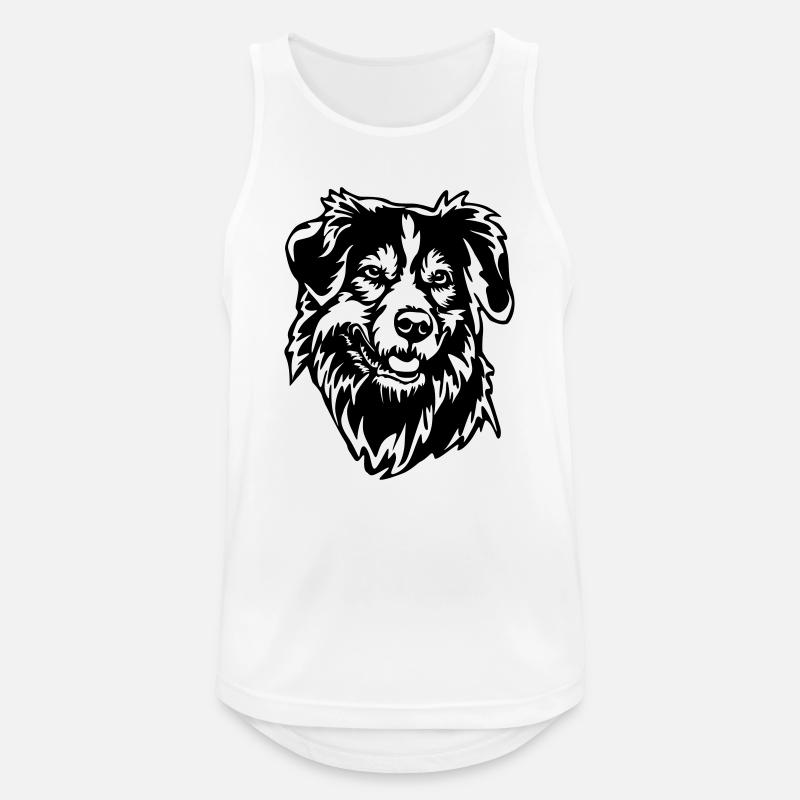 Australian Shepherd Kopf - Männer Tank Top atmungsaktiv - Weiß
