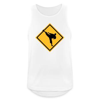 Karate Warning Sign Yokogeri - Men's Breathable Tank Top - white - Front - Nick (188cm)