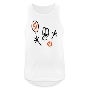 Tennis, Tennisball, Comic - Männer Tank Top atmungsaktiv - Weiß - Vorne - Nick (188cm)
