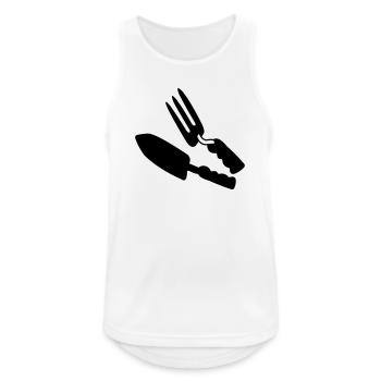 Outils de jardin shepje et râteau - Débardeur respirant Homme - blanc - Devant - Nick (188cm)