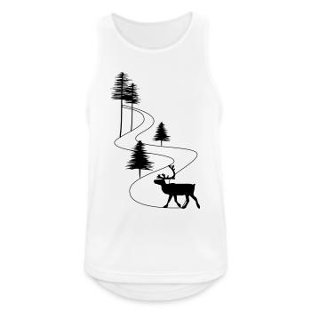 Skandinavien Straße Rentier - Männer Tank Top atmungsaktiv - Weiß - Vorne - Nick (188cm)