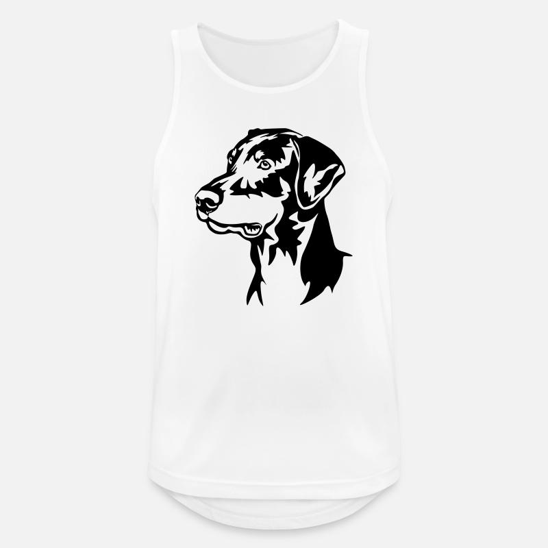 Dobermann Kopf - Männer Tank Top atmungsaktiv - Weiß
