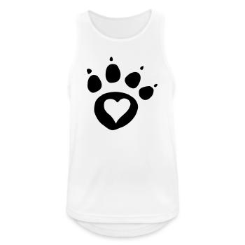 Paw print dog paw with heart i love dog cat - Men's Breathable Tank Top - white - Front - Nick (188cm)