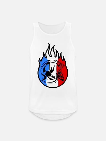 casque sp flamme 3b - Débardeur respirant Homme - blanc