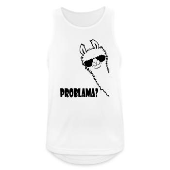 Lama Problama Question - Débardeur respirant Homme - blanc - Devant - Nick (188cm)