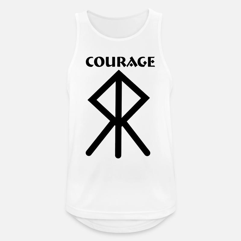 Courage Wikingerrune mit Text COURAGE - Männer Tank Top atmungsaktiv - Weiß