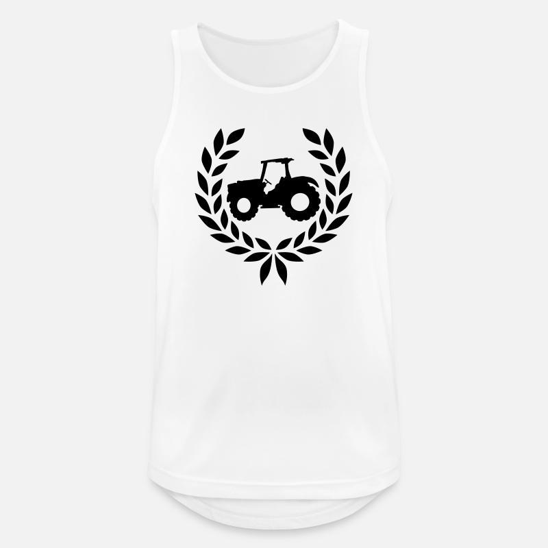 Lorbeerkranz Bauernhof Traktor - Männer Tank Top atmungsaktiv - Weiß