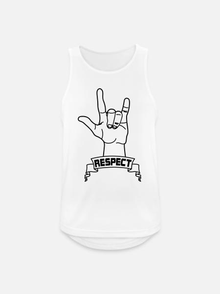 Hand gesture respect with text RESPECT - Men's Breathable Tank Top - white