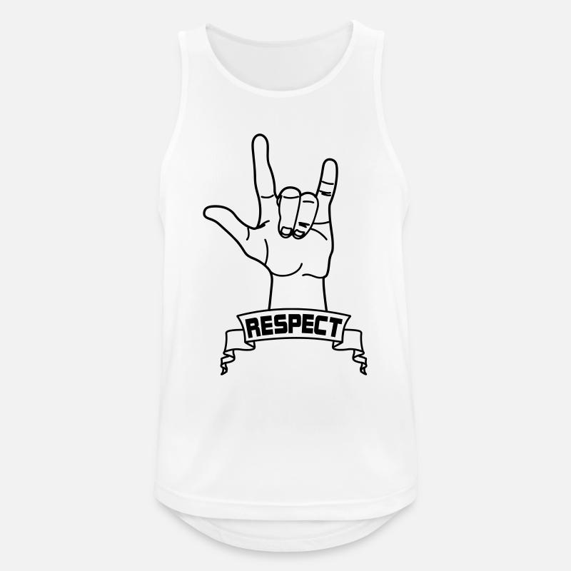 Hand gesture respect with text RESPECT - Men's Breathable Tank Top - white