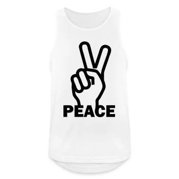 Vrede Frieden - Männer Tank Top atmungsaktiv - Weiß - Vorne - Nick (188cm)