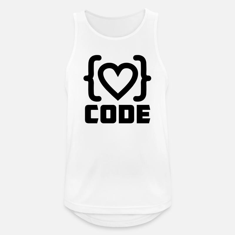 Herzprogrammierer Code Logo mit Text CODE - Männer Tank Top atmungsaktiv - Weiß