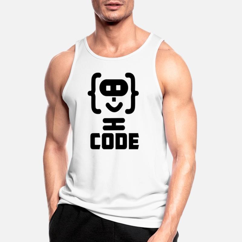 Hacker programmer code logo with text CODE Men's Breathable Tank Top