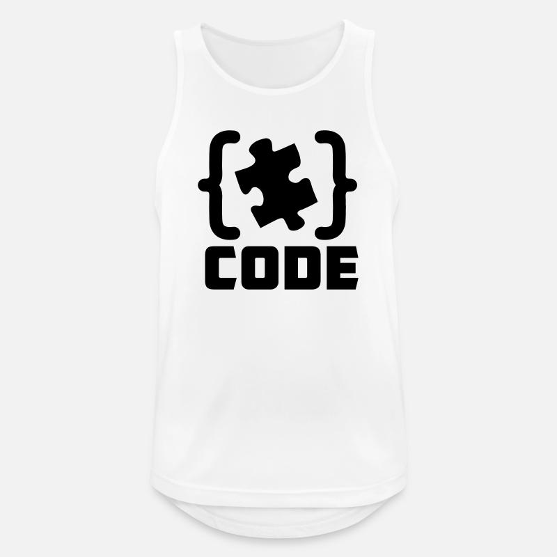 programmer Code puzzle piece solving - Men's Breathable Tank Top - white