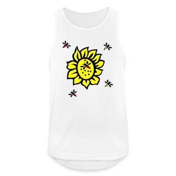 Sonnenblume, Bienen - Männer Tank Top atmungsaktiv - Weiß - Vorne - Nick (188cm)