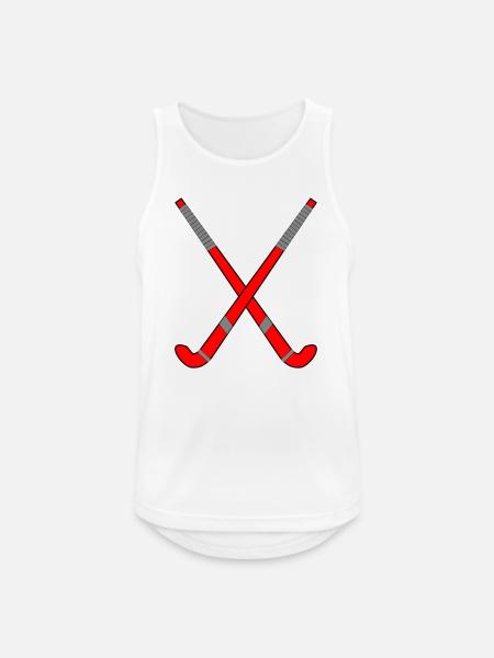 Feldhockeyschläger gekreuzt - Männer Tank Top atmungsaktiv - Weiß