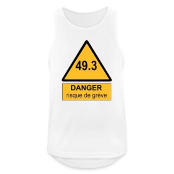 49.3 danger - Débardeur respirant Homme - blanc - Devant - Nick (188cm)