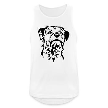 Tête de Border Terrier - Débardeur respirant Homme - blanc - Devant - Nick (188cm)