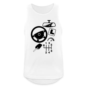 Logo Autofahrlehrer - Männer Tank Top atmungsaktiv - Weiß - Vorne - Nick (188cm)