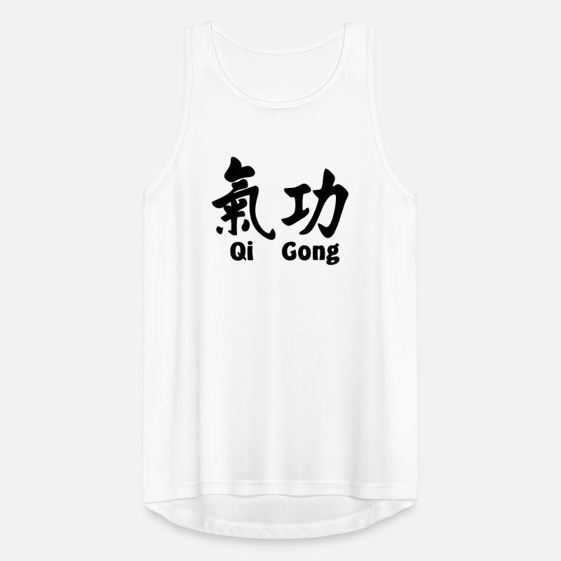 QI gong script avec texte horizontal Débardeur respirant Homme