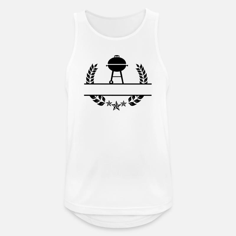 BBQ Monogramm Lorbeerkranz - Männer Tank Top atmungsaktiv - Weiß