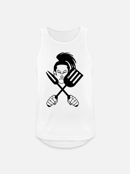 Japanese samurai cook - Men's Breathable Tank Top - white