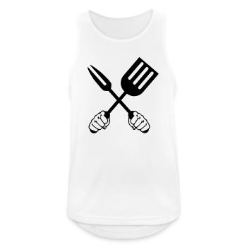 Outils de barbecue deux poings - Débardeur respirant Homme - blanc - Devant - Nick (188cm)