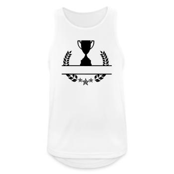 Laurel wreath monogram cup - Men's Breathable Tank Top - white - Front - Nick (188cm)