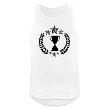Laurel wreath with cup and stars - Men's Breathable Tank Top - white - Front - Nick (188cm)