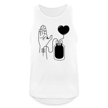 Blut spenden - Männer Tank Top atmungsaktiv - Weiß - Vorne - Nick (188cm)