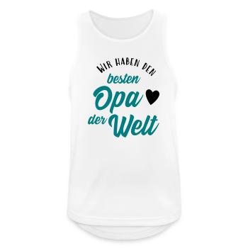 Wir haben den besten Opa der Welt - Männer Tank Top atmungsaktiv - Weiß - Vorne - Nick (188cm)