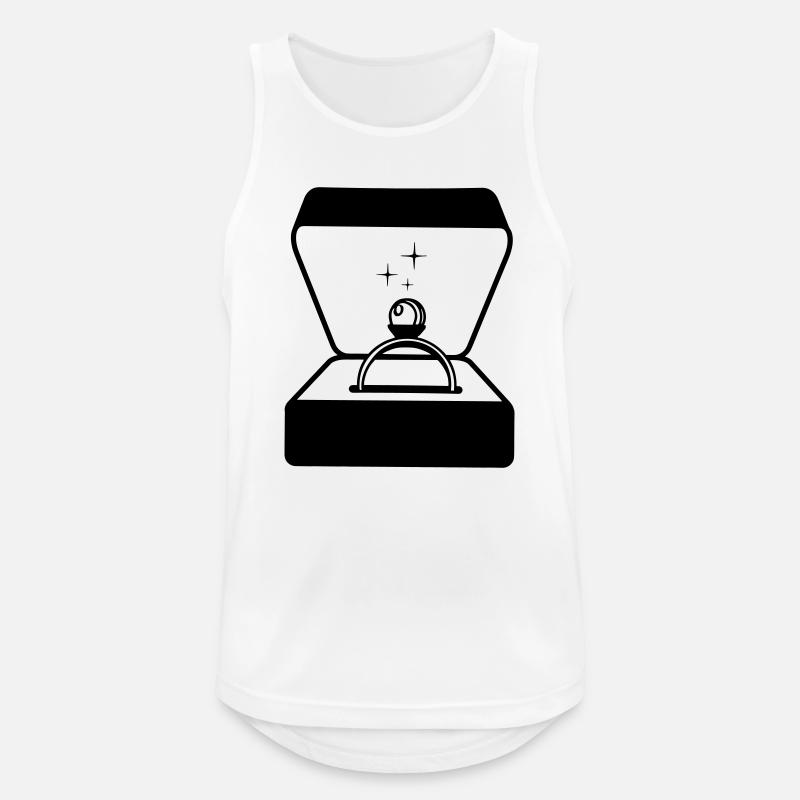 Ring mit Perle in Box - Männer Tank Top atmungsaktiv - Weiß