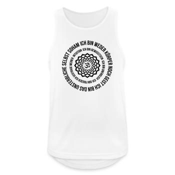 Kronenchakra Mantra SOHAM ich bin Frieden - Männer Tank Top atmungsaktiv - Weiß - Vorne - Nick (188cm)