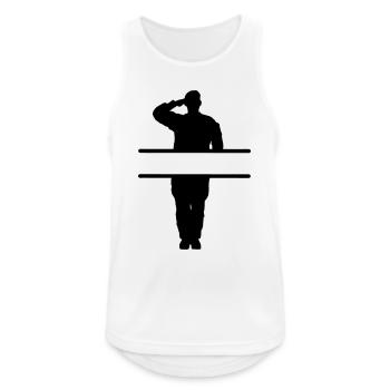Gruß des Respekts Banner - Männer Tank Top atmungsaktiv - Weiß - Vorne - Nick (188cm)