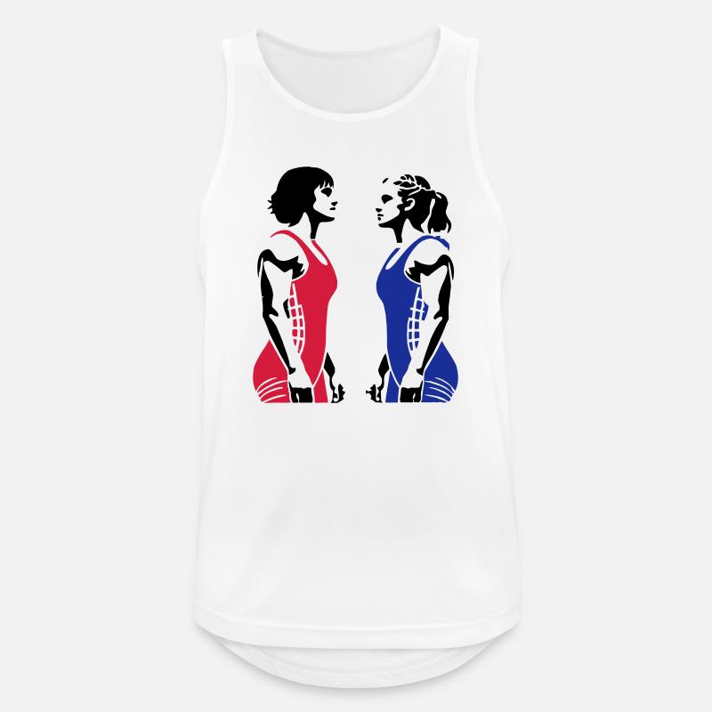 Frauen Ringen - Männer Tank Top atmungsaktiv - Weiß