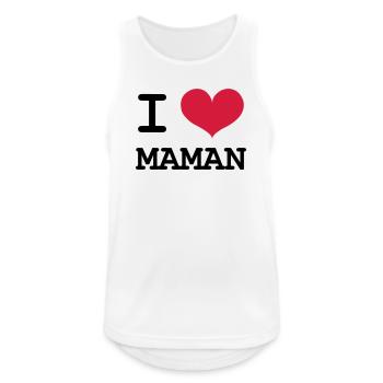 Ich liebe meine Mutter - Muttertag - Männer Tank Top atmungsaktiv - Weiß - Vorne - Nick (188cm)