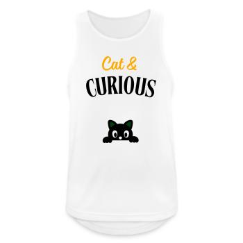 Cat and curious - Débardeur respirant Homme - blanc - Devant - Nick (188cm)
