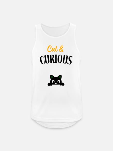 Cat and curious - Men's Breathable Tank Top - white