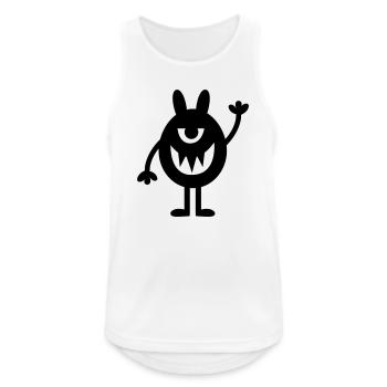 Mignon Happy Monster Style de dessin animé - Débardeur respirant Homme - blanc - Devant - Nick (188cm)