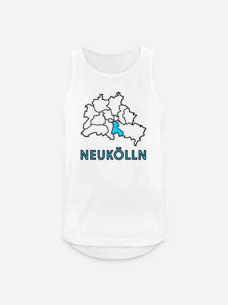 NEUKÖLLN, Stadtteil von Berlin - Männer Tank Top atmungsaktiv - Weiß