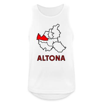 Altona, Stadtteil in Hamburg - Männer Tank Top atmungsaktiv - Weiß - Vorne - Nick (188cm)
