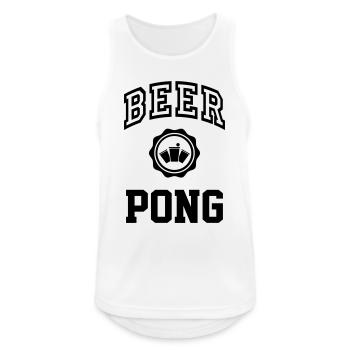 Bier Pong Uni - Männer Tank Top atmungsaktiv - Weiß - Vorne - Nick (188cm)