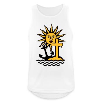 Seefahrt / Segeln - Männer Tank Top atmungsaktiv - Weiß - Vorne - Nick (188cm)